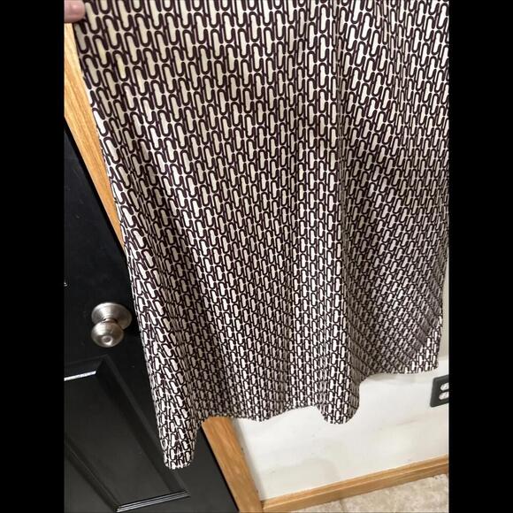 ZARA Brown Chain Geo Print Casual Popover Midi Dress Womens Sz M Laganlo… - Picture 4 of 6